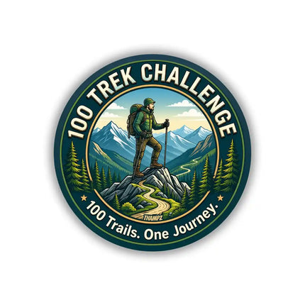 100 Trek Challenge Pin Badge – Hiking Adventure Travel Souvenir