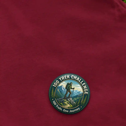 100 Trek Challenge Pin Badge – Hiking Adventure Travel Souvenir