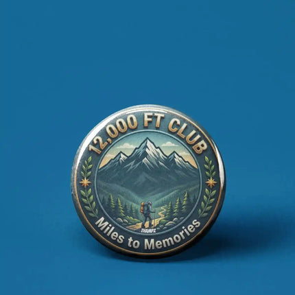 12,000 FT Club Mountain Trek Pin Badge – Adventure Travel Souvenir