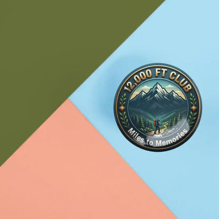 12,000 FT Club Mountain Trek Pin Badge – Adventure Travel Souvenir