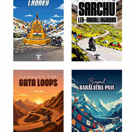 Ladakh Mountain Passes Postcard Combo