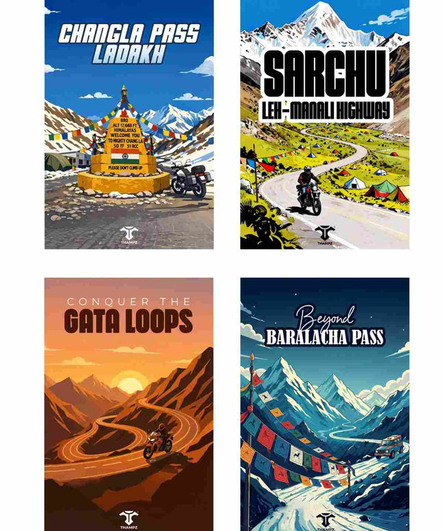 Ladakh Mountain Passes Postcard Combo