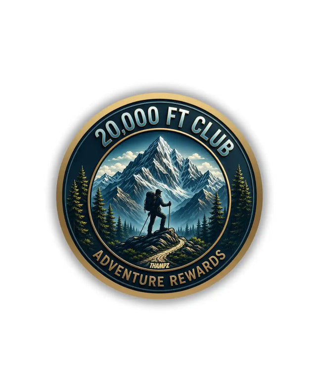 20,000 FT Club Mountain Summit Pin Badge – Adventure Travel Souvenir