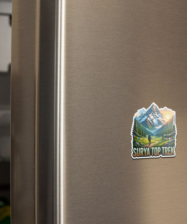 Surya Top Trek Uttarakhand 3D Embossed Flexible Fridge Magnet – Himalayan Travel Souvenir