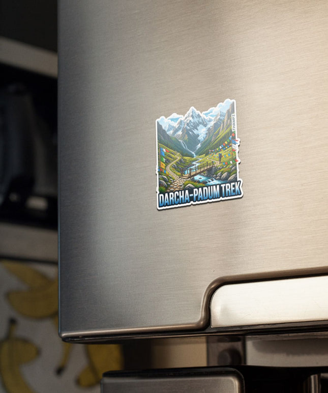 Darcha–Padum Trek 3D Embossed Flexible Fridge Magnet – Zanskar Valley Himalayan Adventure Souvenir