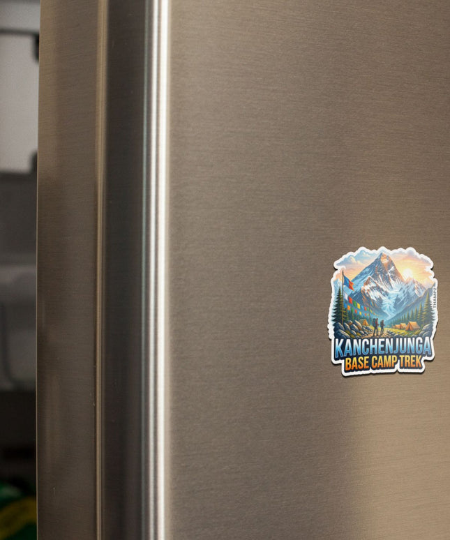 Kanchenjunga Base Camp Trek Sikkim 3D Embossed Flexible Fridge Magnet – Himalayan Travel Souvenir