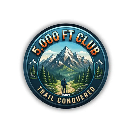 5,000 FT Club Trail Conquered Mountain Hiking Pin Badge – Adventure Travel Souvenir