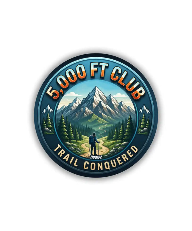 5,000 FT Club Trail Conquered Mountain Hiking Pin Badge – Adventure Travel Souvenir
