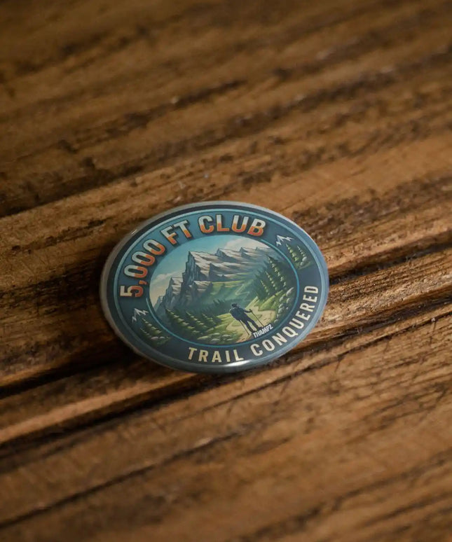 5,000 FT Club Trail Conquered Mountain Hiking Pin Badge – Adventure Travel Souvenir