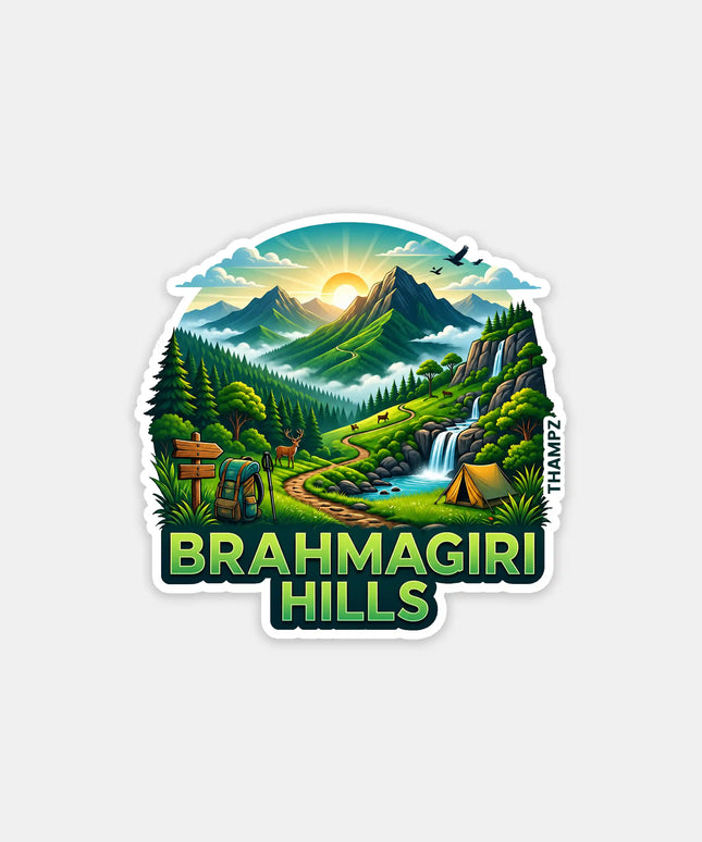 Brahmagiri Hills Fridge Magnet – Trekking Travel Souvenir & Collectible
