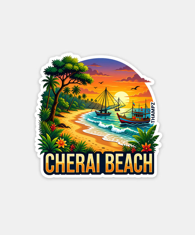 Cherai Beach Kerala 3D Embossed Flexible Fridge Magnet – Beach Travel Souvenir
