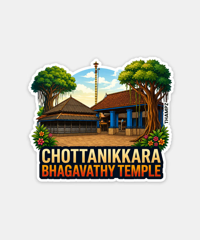 Chottanikkara Bhagavathy Temple Kerala 3D Embossed Flexible Fridge Magnet – Temple Travel Souvenir