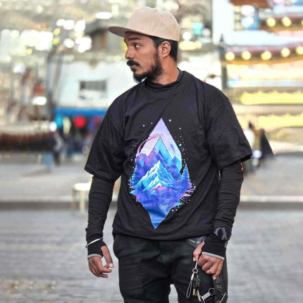 Cosmic Mountain-Adventure Oversized T-Shirt