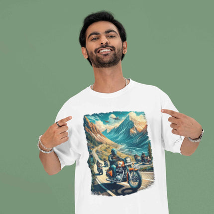 Himalayan Riders Motorcycle Riders Oversized T-Shirt