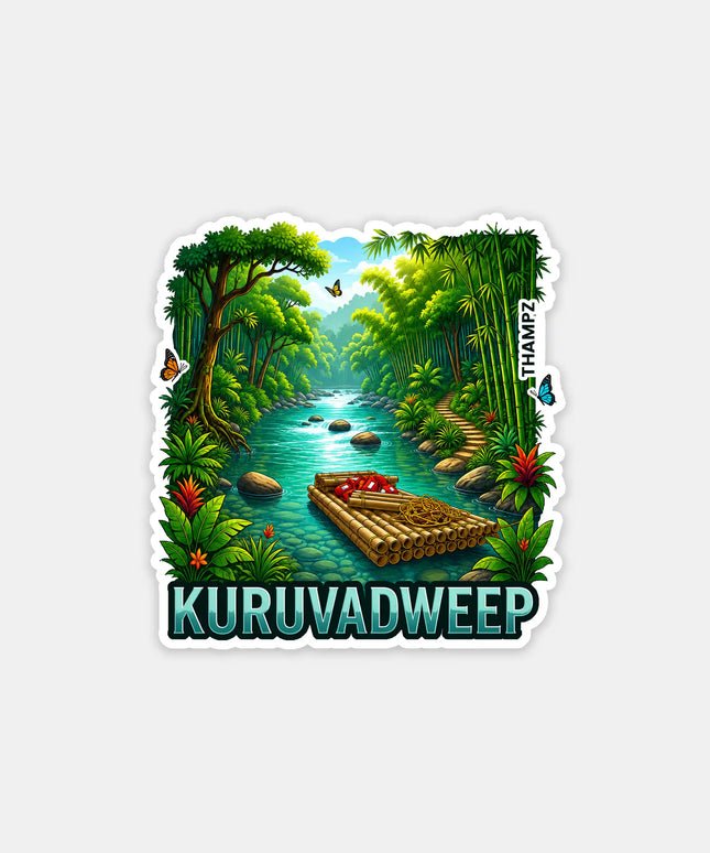 Kuruvadweep Wayanad Kerala 3D Embossed Flexible Fridge Magnet – Nature Travel Souvenir
