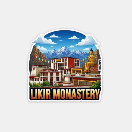 Likir Monastery Ladakh 3D Embossed Flexible Fridge Magnet – Monastery Travel Souvenir