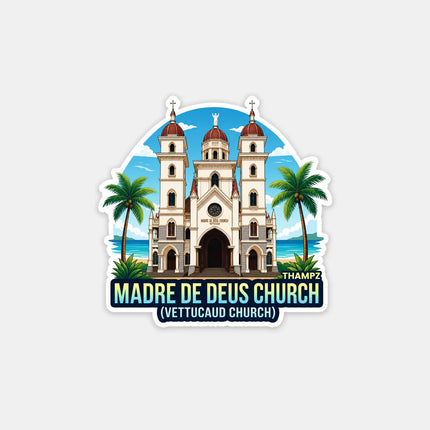 Madre De Deus Church Vettucaud Kerala 3D Embossed Flexible Fridge Magnet – Heritage Travel Souvenir
