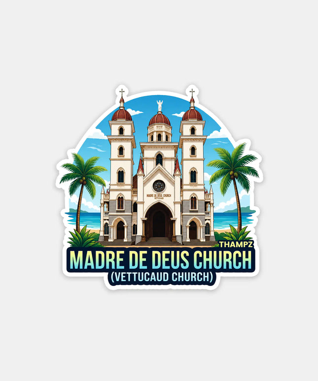 Madre De Deus Church Vettucaud Kerala 3D Embossed Flexible Fridge Magnet – Heritage Travel Souvenir