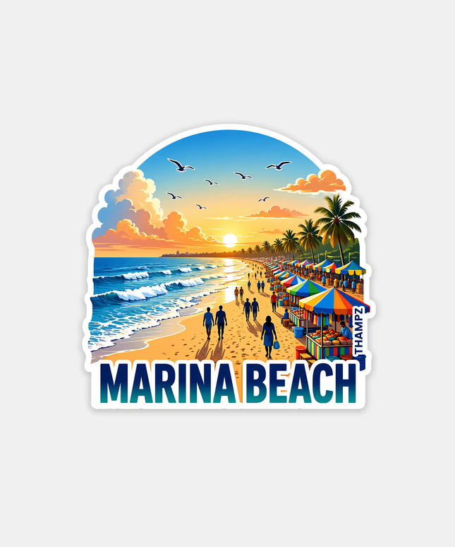Marina Beach Fridge Magnet – Beach Travel Souvenir & Collectible
