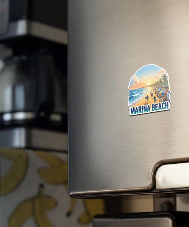 Marina Beach Fridge Magnet – Beach Travel Souvenir & Collectible