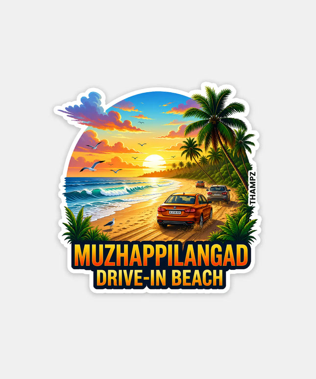 Muzhappilangad Drive-in Beach Kerala 3D Embossed Flexible Fridge Magnet – Beach Travel Souvenir
