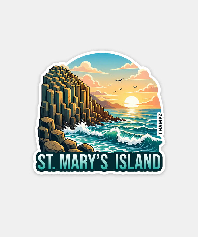 St. Mary’s Island 3D Embossed Flexible Fridge Magnet – Karnataka Coastal Travel Souvenir