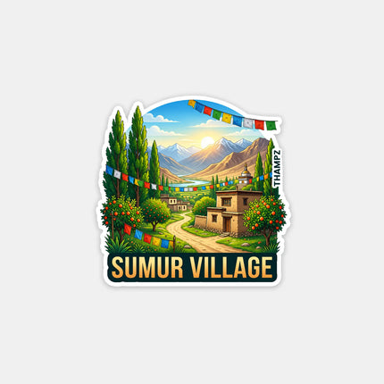 Sumur Village Fridge Magnet – Ladakh Travel Souvenir & Collectible