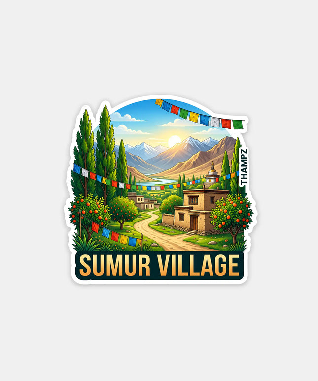 Sumur Village Fridge Magnet – Ladakh Travel Souvenir & Collectible