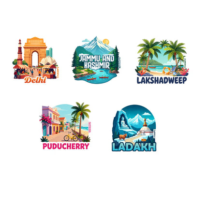 All India States & Union Territories 3D Embossed Flexible Fridge Magnet Combo (Set of 37) 0.5mm Mega Travel Collection