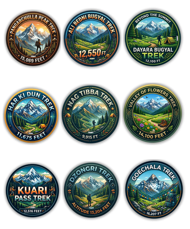 Himalayan Explorer Collection Metal Pin Badges (Set of 22) – Ultimate Himalayan Adventure Souvenir Set