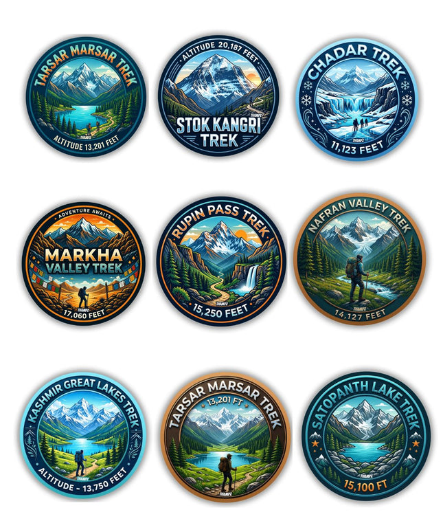 Himalayan Explorer Collection Metal Pin Badges (Set of 22) – Ultimate Himalayan Adventure Souvenir Set
