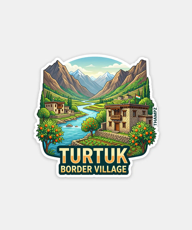 Turtuk Border Village Fridge Magnet – Ladakh Travel Souvenir & Collectible