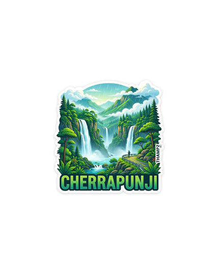 Cherrapunji Waterfalls Rainforest Vinyl Travel Sticker
