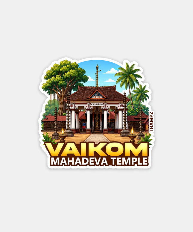 Vaikom Mahadeva Temple Kerala 3D Embossed Flexible Fridge Magnet – Temple Travel Souvenir