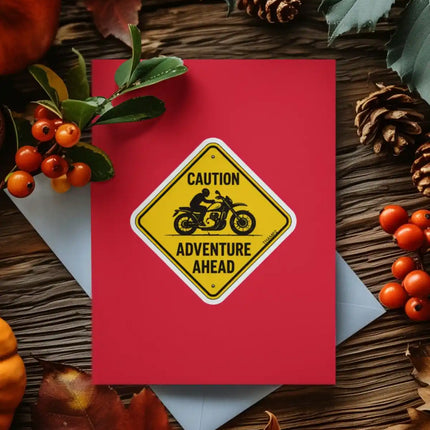Adventure Ahead - Glossy Die Cut Vinyl Sticker for Bike, Helmet & Laptop