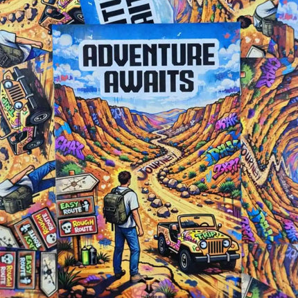 adventure awaits travel postcard scenic photo postcard