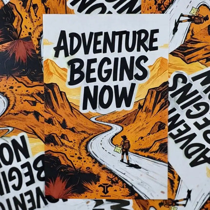 adventure begins now travel postcard photo postcard