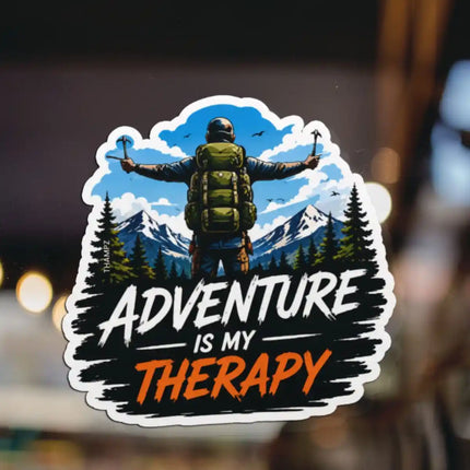 Adventure Is My Therapy - Adventure Lover Glossy Die Cut Vinyl Sticker