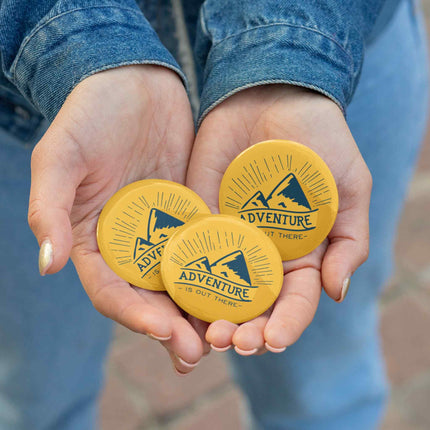Adventure Is Out There – Mountain Explorer Round Pin Badge
