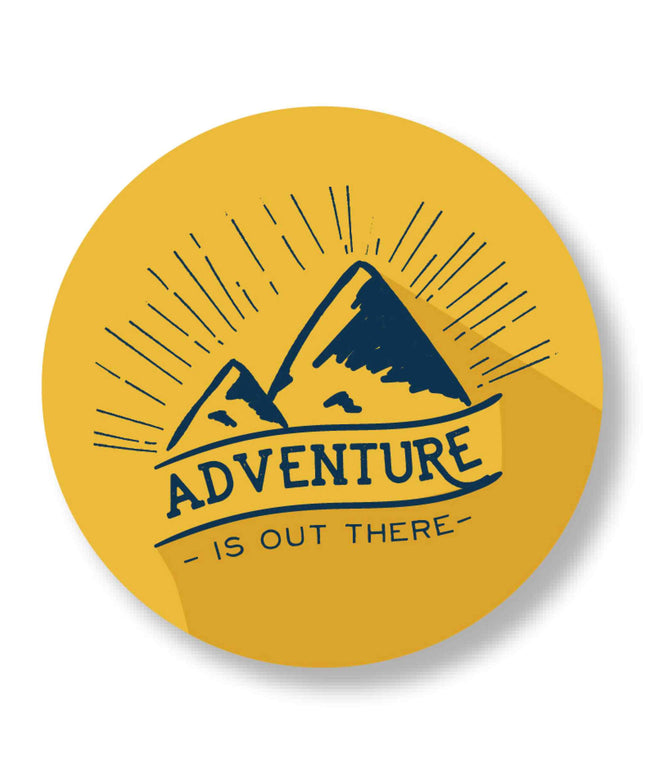 Adventure Is Out There – Mountain Explorer Round Pin Badge
