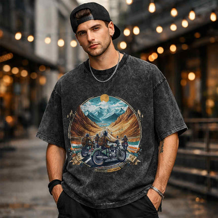 Adventure Riders Oversized Unisex Acid Wash T-Shirt