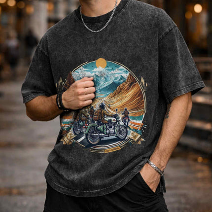 Adventure Riders Oversized Unisex Acid Wash T-Shirt