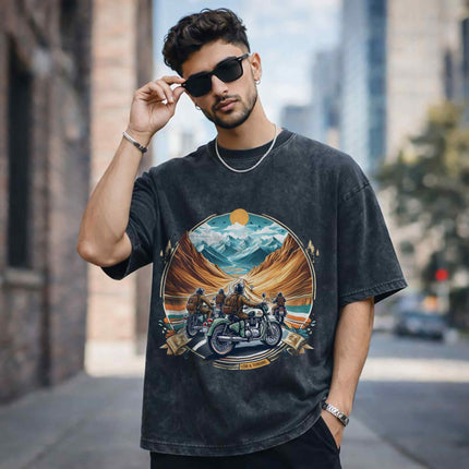 Adventure Riders Oversized Unisex Acid Wash T-Shirt
