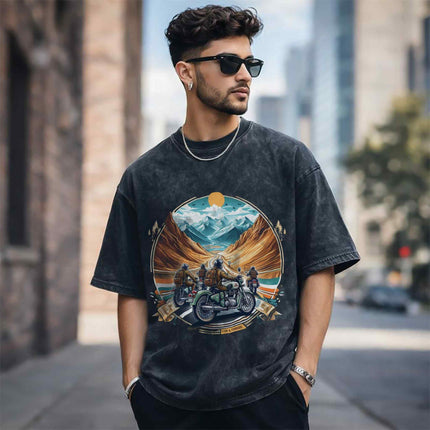 Adventure Riders Oversized Unisex Acid Wash T-Shirt