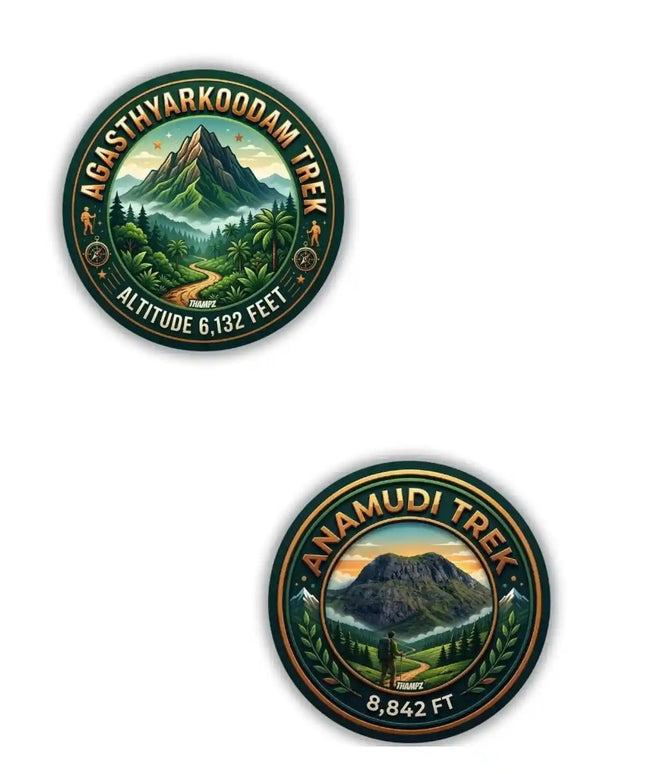 Agasthyarkoodam Trek  Anamudi Trek Metal Pin Badges Set of 2  Kerala Mountain Adventure Souvenir Collection