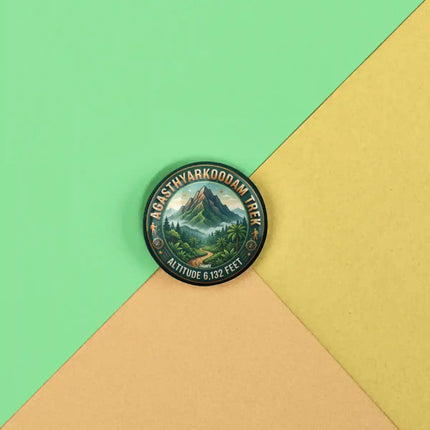 Agasthyarkoodam Trek Kerala Pin Badge – 6,132 FT Mountain Adventure Travel Souvenir