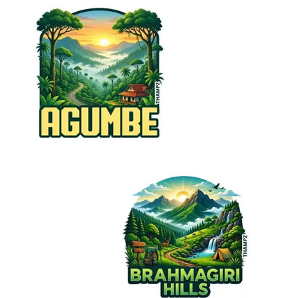 Agumbe & Brahmagiri Hills Fridge Magnet – Karnataka Travel Souvenir & Collectible