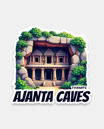 Ajanta Caves Heritage Vinyl Travel Sticker