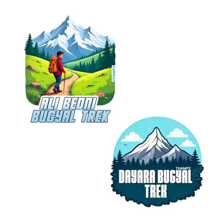 ali bedni bugyal  dayara bugyal 3d embossed vinyl stickers combo set of 2 premium die cut travel souvenir