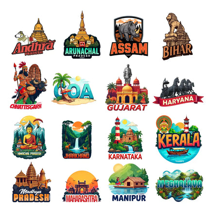 all 28 states of india 3d embossed vinyl stickers combo set of 28 premium die cut complete travel collection